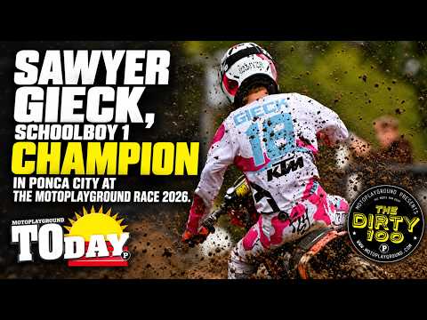 Sawyer Gieck, Schoolboy 1 Champion in Ponca City at The Motoplayground Race 2026.