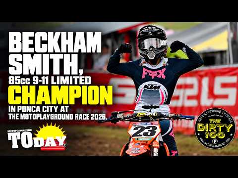 Beckham Smith, 85cc 9-11 Limited Champion in Ponca City at The Motoplayground Race 2026.