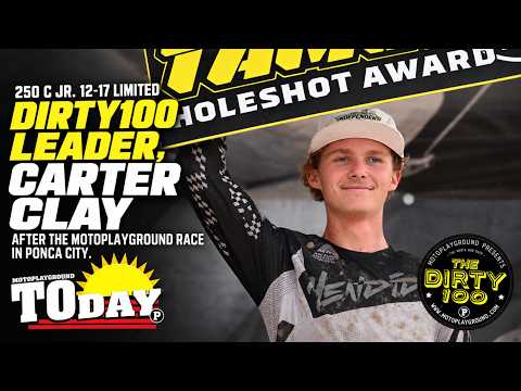 250 C Jr. 12-17 Limited Dirty100 leader, Carter Clay after The Motoplayground Race in Ponca City.